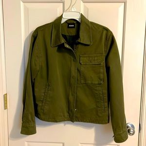 Hudson jacket, olive green, Size Medium, snaps and Zips, slant pockets, NWOT